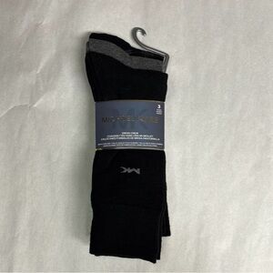 New Michael Kors Socks Men’s 3 Pair Black & Gray Dress Crew Sock Business Casual
